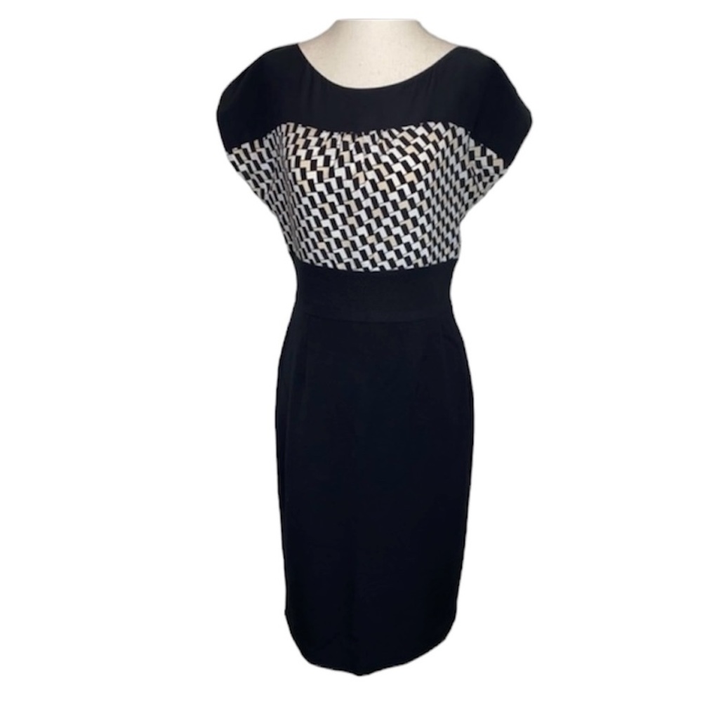 White House Black Market silk sheath pencil dress, sz 4